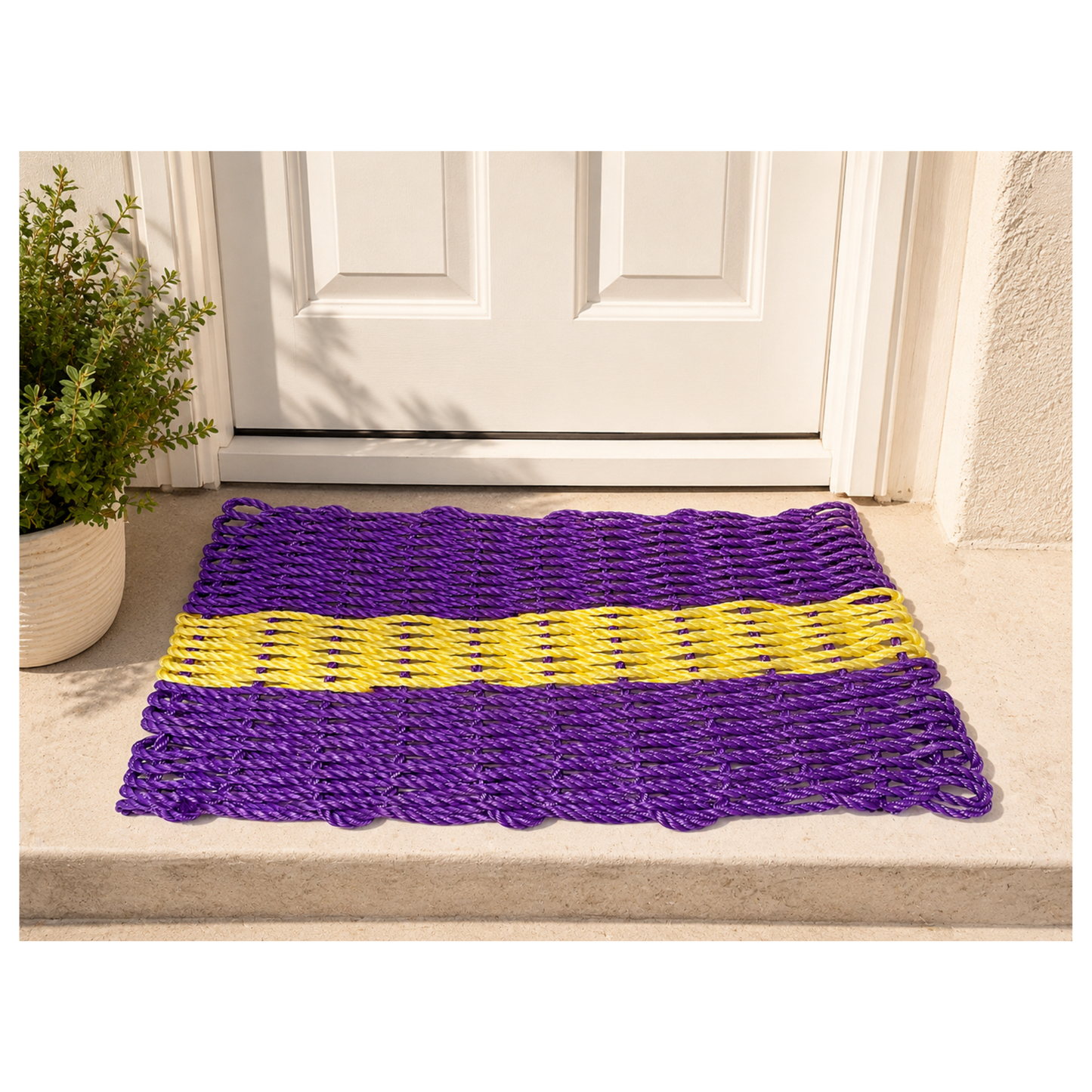 Purple and Yellow Rope Rug